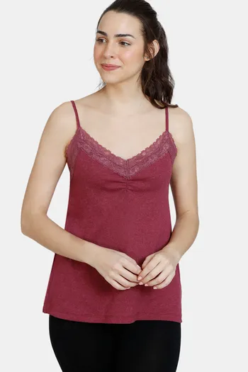 Buy Zivame Knit Poly Camisole - Beet Red